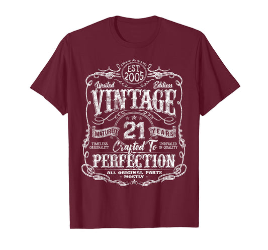 Vintage 2005 Limited Edition Shirt 21 Year Old 21st Birthday T-Shirt
