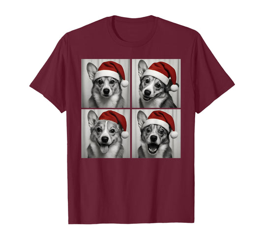 Funny Christmas Corgi Santa Dog Lover Photo Booth T-Shirt