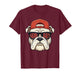 Bulldog Animal Graphic with Cap and Sunglasses T-Shirt