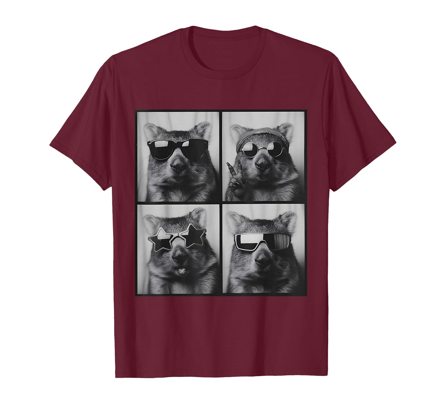 Funny Wombat Wearing Sunglasses Photo Booth Selfie T-Shirt