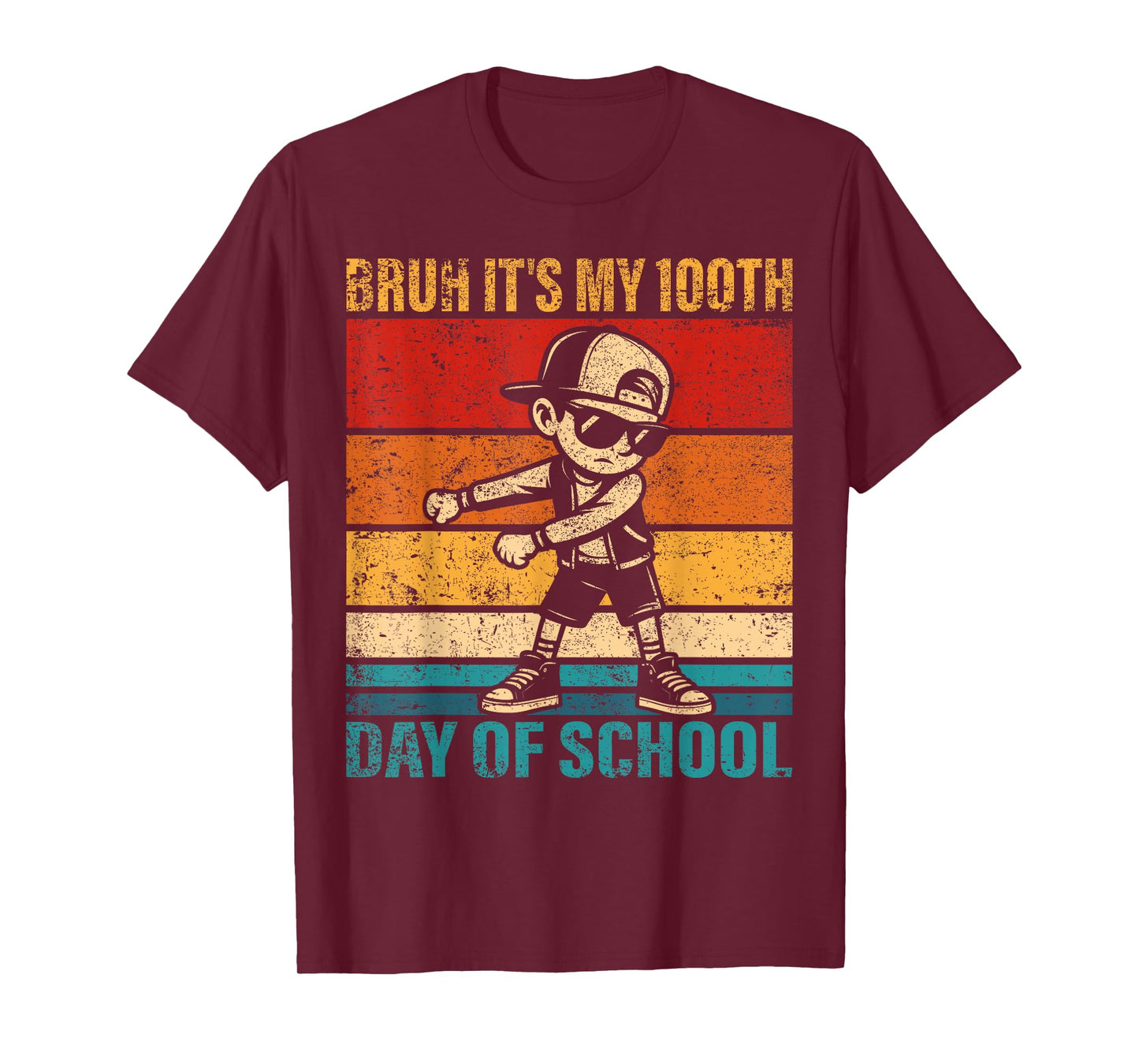 Bruh It's My 100th Day of School Flossing Boy Student Squad T-Shirt