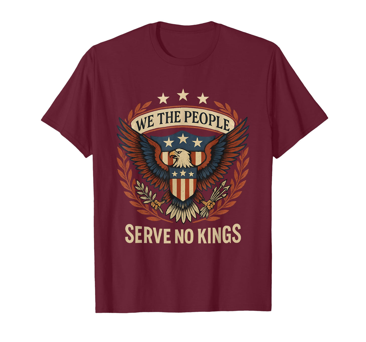 We The People Vintage Patriotic Eagle Serve No Kings Freedom T-Shirt
