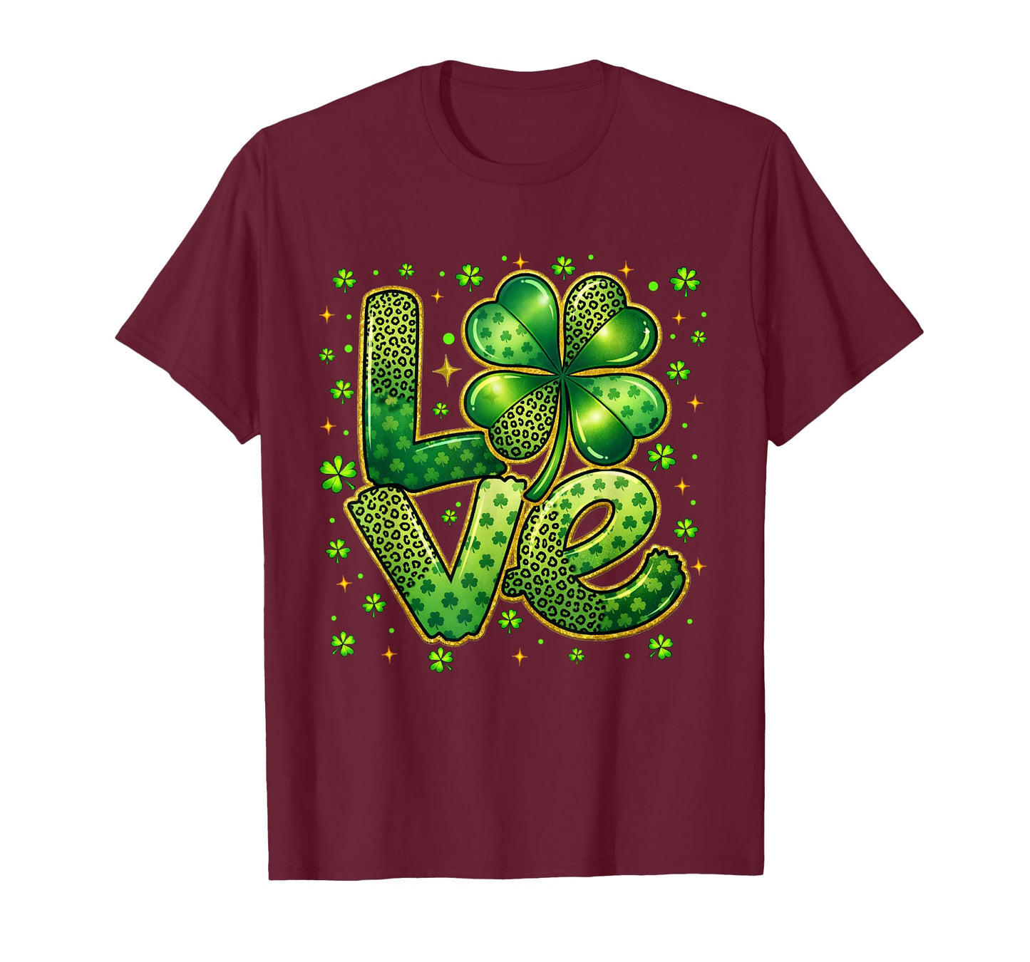 Love Shamrock Happy St Patrick's Day Womens Girls T-Shirt