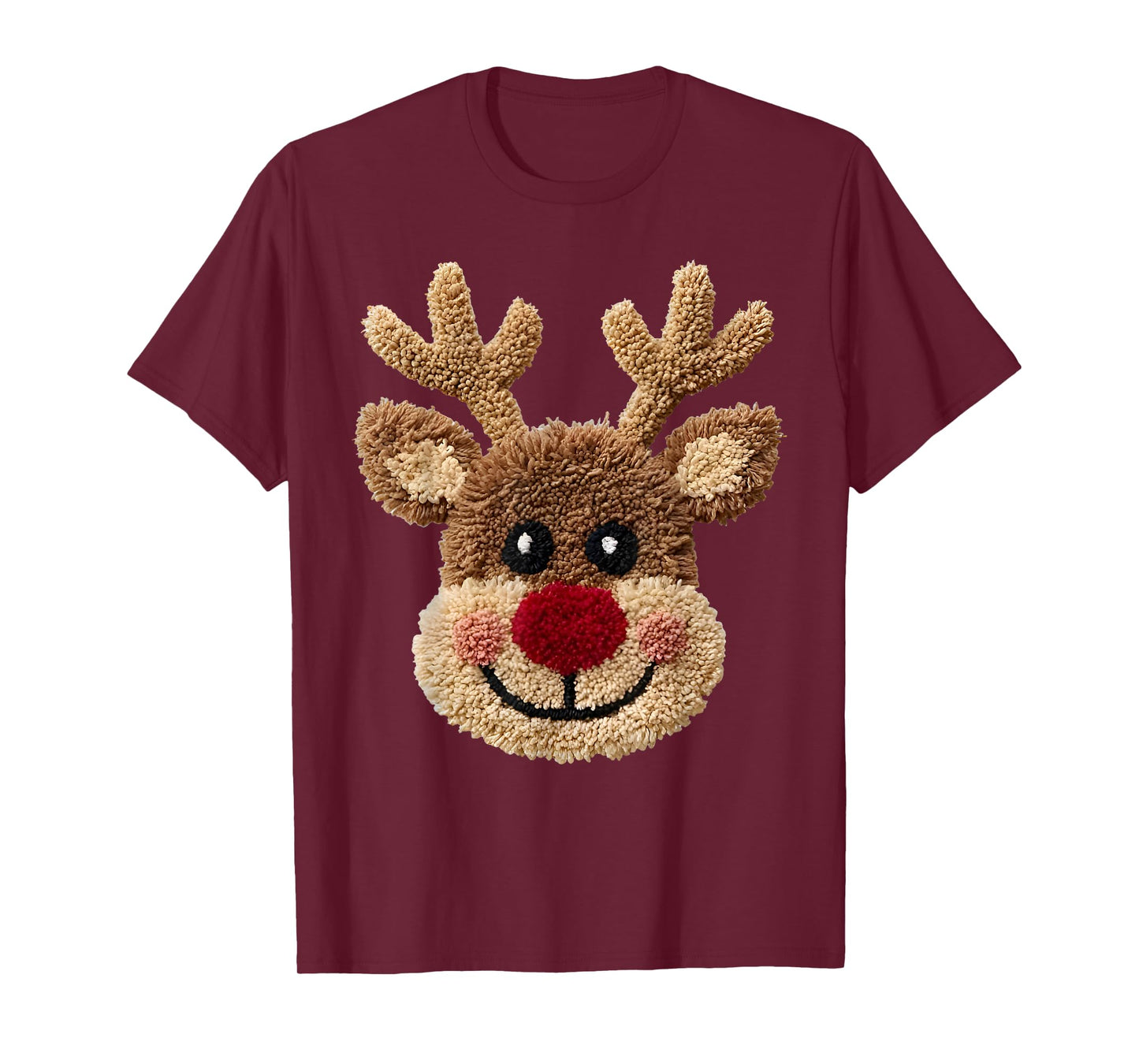 Funny Reindeer Rudolph Crochet Merry Christmas Xmas Holiday T-Shirt