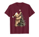 Cute Vintage Christmas Tree and Teddy Bear Santa Holiday T-Shirt