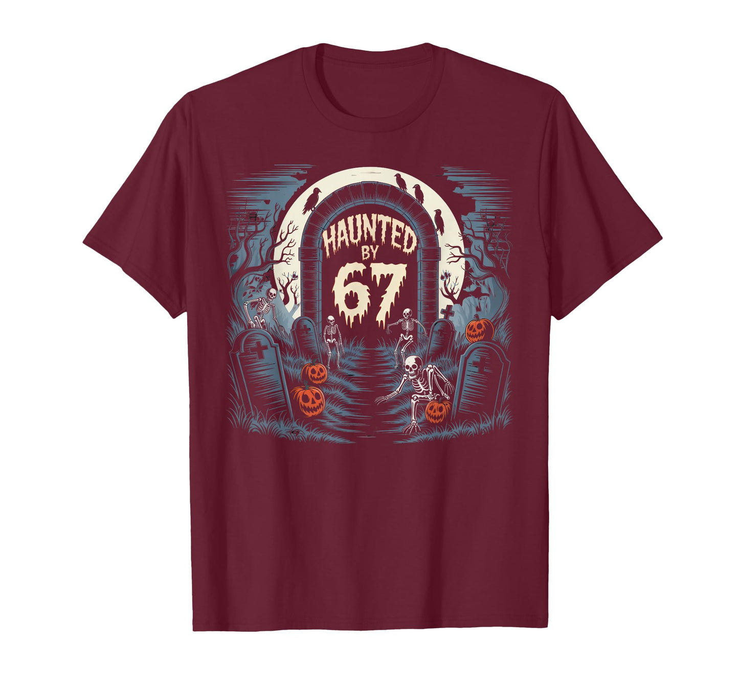 67 Meme Halloween Costume Haunted by 6-7 Brainrot Six Seven T-Shirt