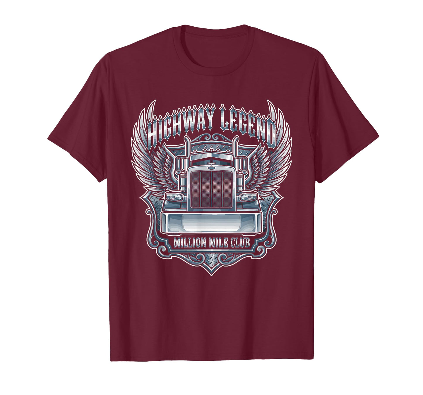 Million Mile Club Highway Legend Semi Truck Driver Trucker T-Shirt