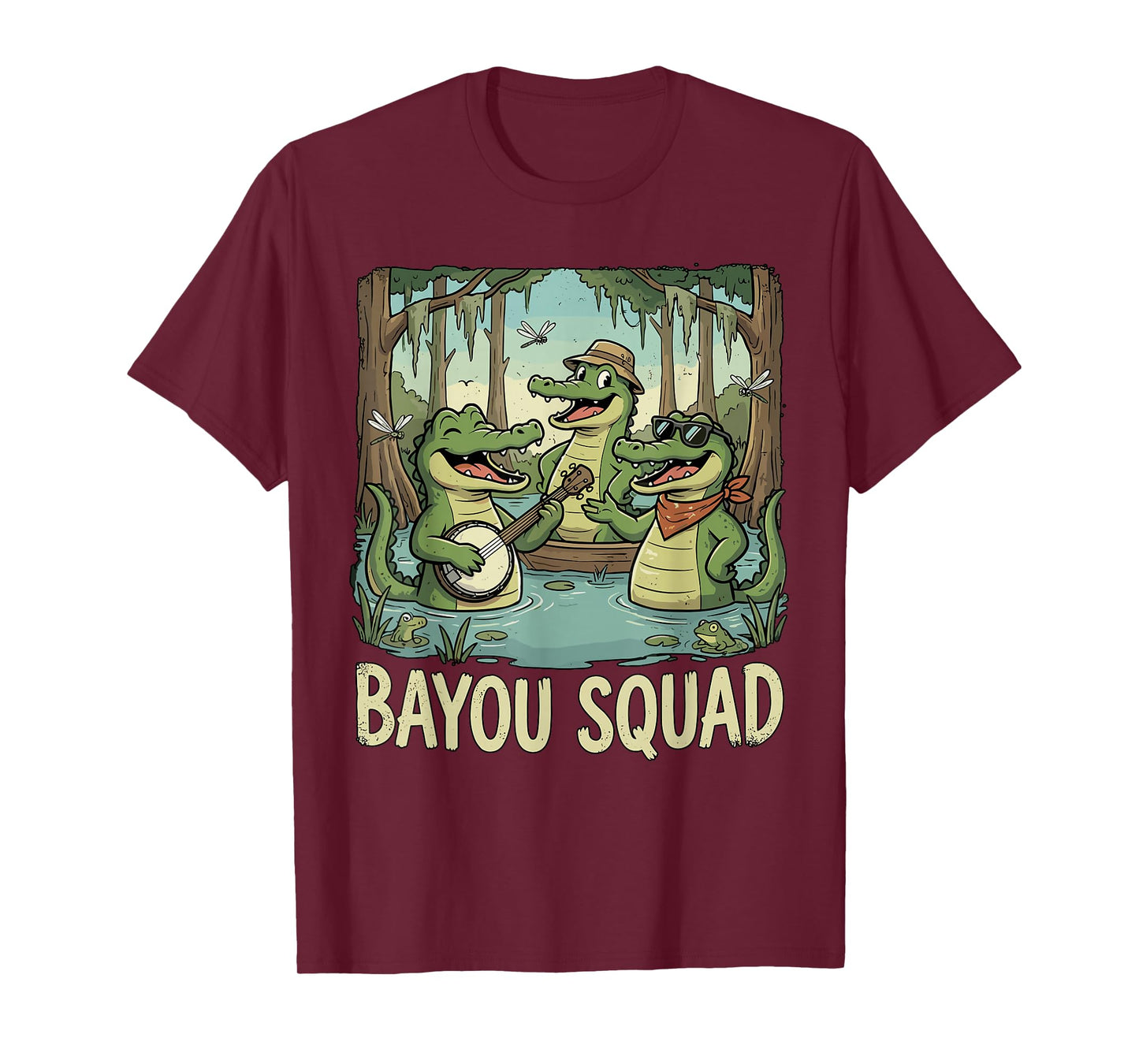 Bayou Squad Louisiana Alligator Retro Wildlife Travel Cajun T-Shirt