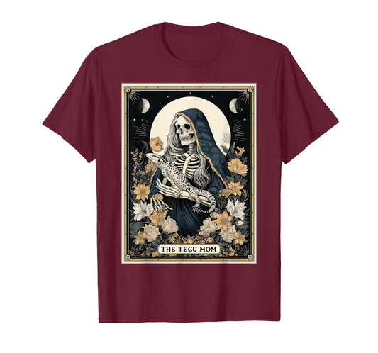 The Tegu Mom Argentine Black and White Lizard Tarot Card T-Shirt