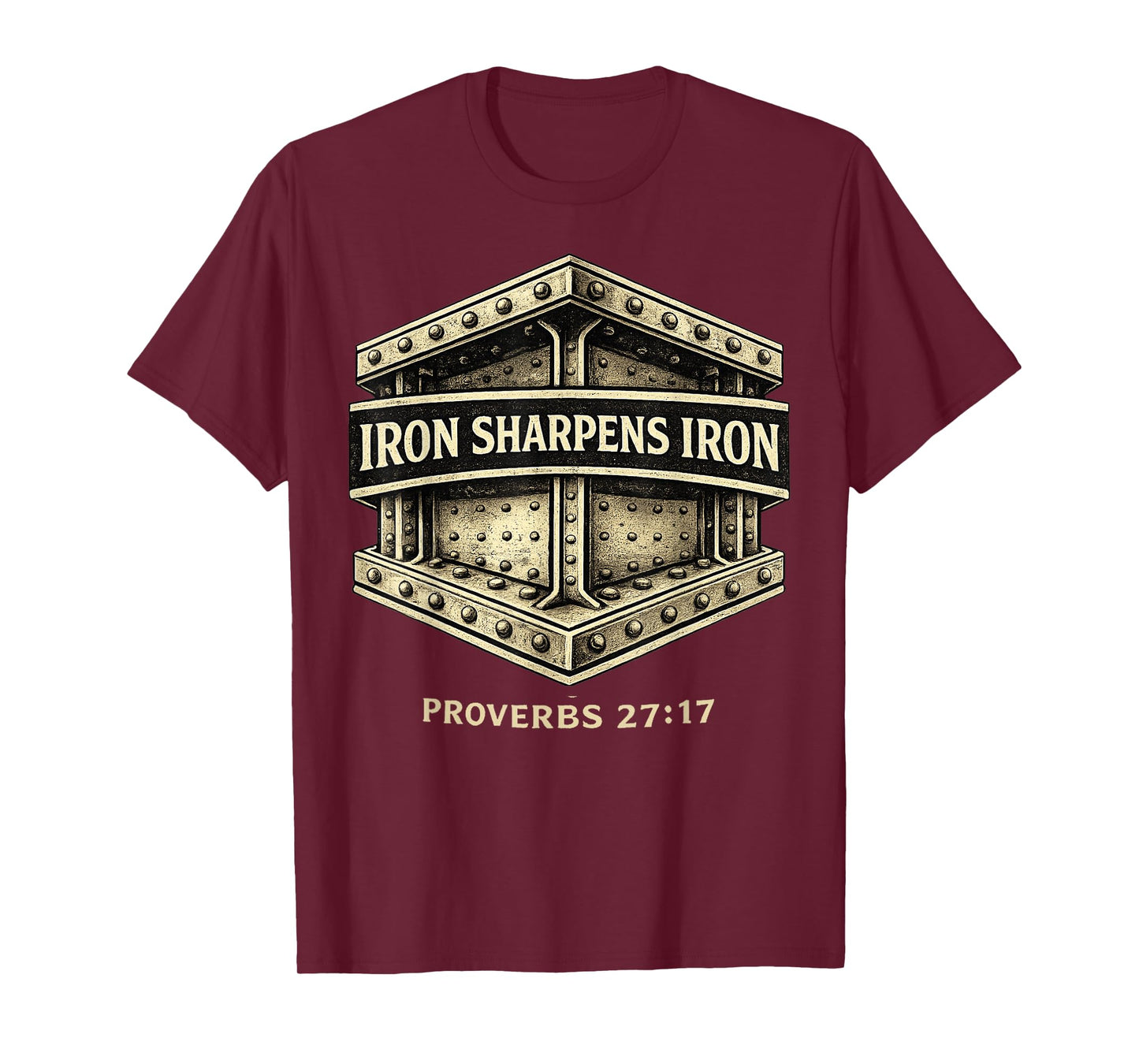 Iron Sharpen's Iron Christian Men Bible Scripture Gym Workou T-Shirt
