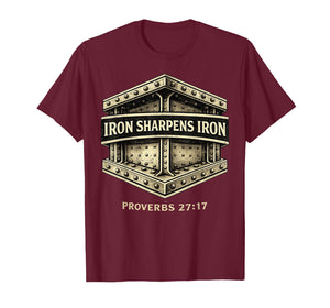 Iron Sharpen's Iron Christian Men Bible Scripture Gym Workou T-Shirt