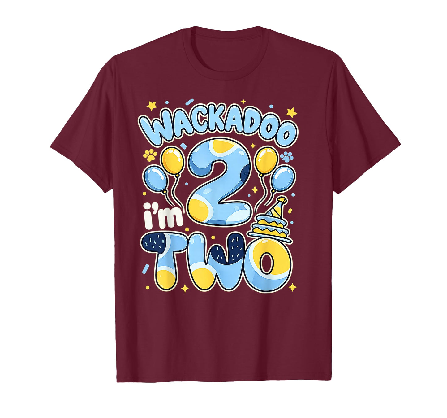 Wackadoo I'm Two 2nd Birthday Boy Toddler 2 Year Dog Lover T-Shirt