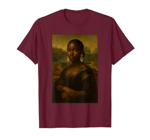 Black Mona Lisa Afro African Melanin Black History Queen T-Shirt
