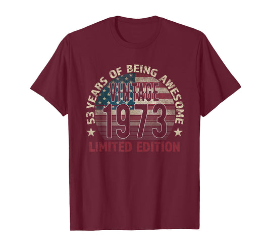 53th Birthday Gift Men Vintage Born 1973 Turning 53 Year Old T-Shirt