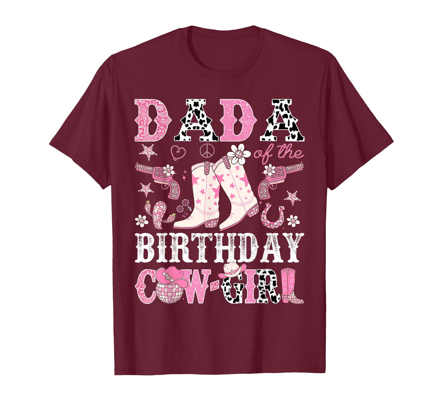 Dada of The Birthday Cow-Girl Pink Disco Rodeo Dada T-Shirt