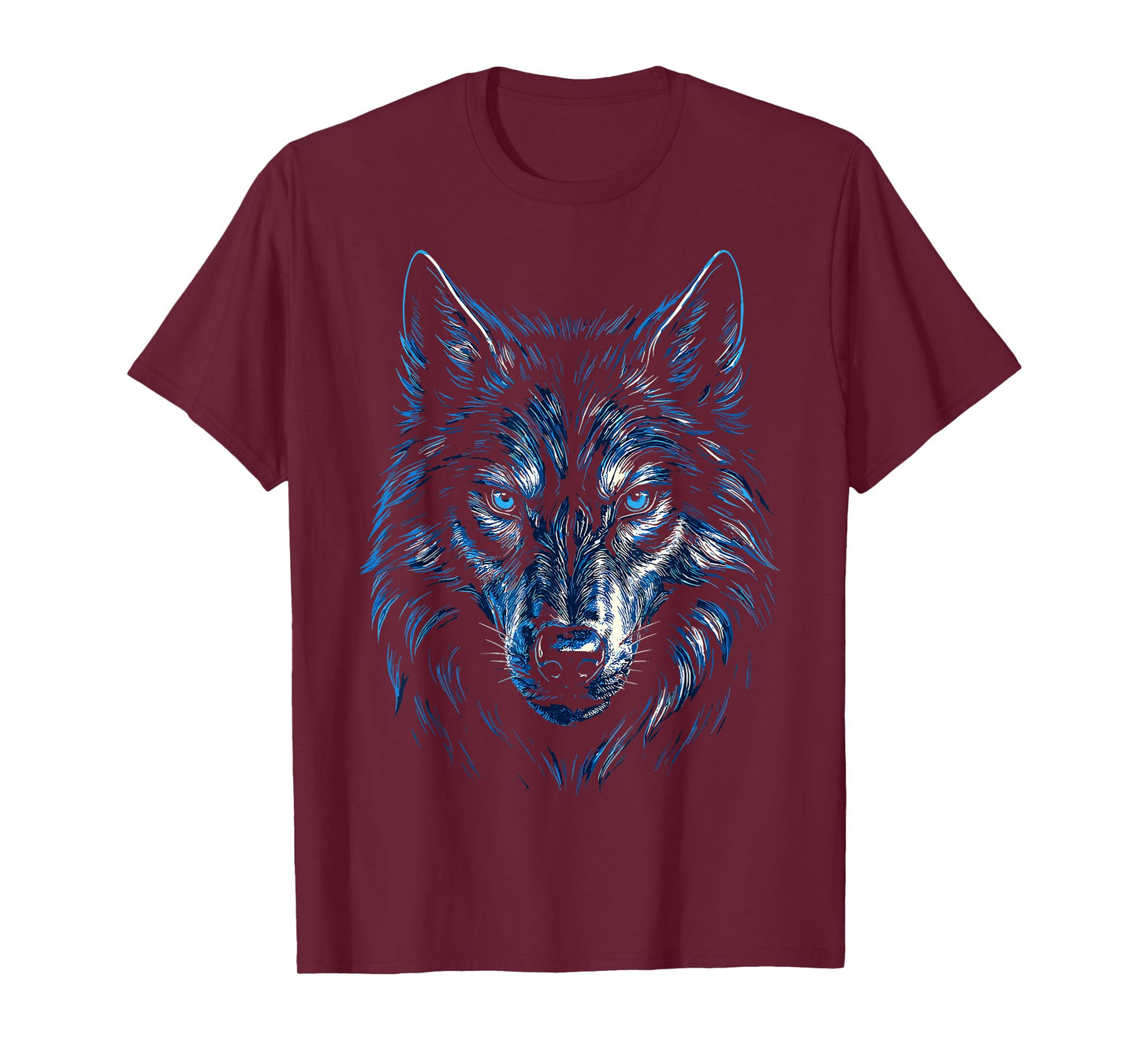 Blue Wolf Head T-Shirt