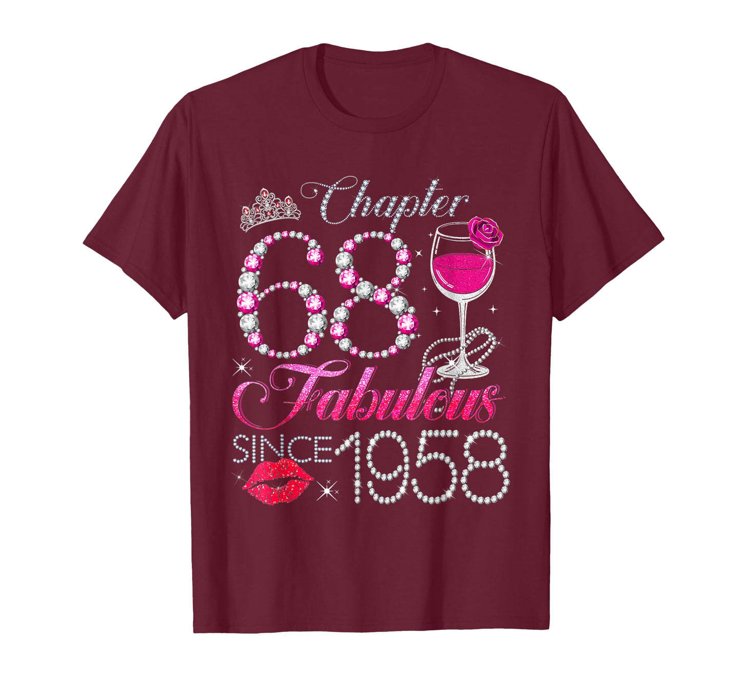 Chapter 68 Fabulous Since 1958 68th Birthday Queen Diamond T-Shirt