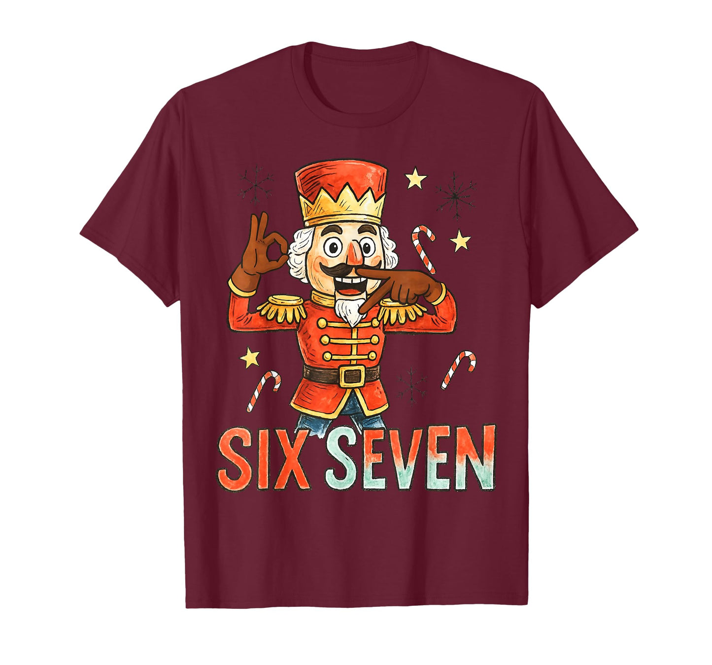Funny Six Seven Meme Christmas Nutcracker Men Women Kids T-Shirt