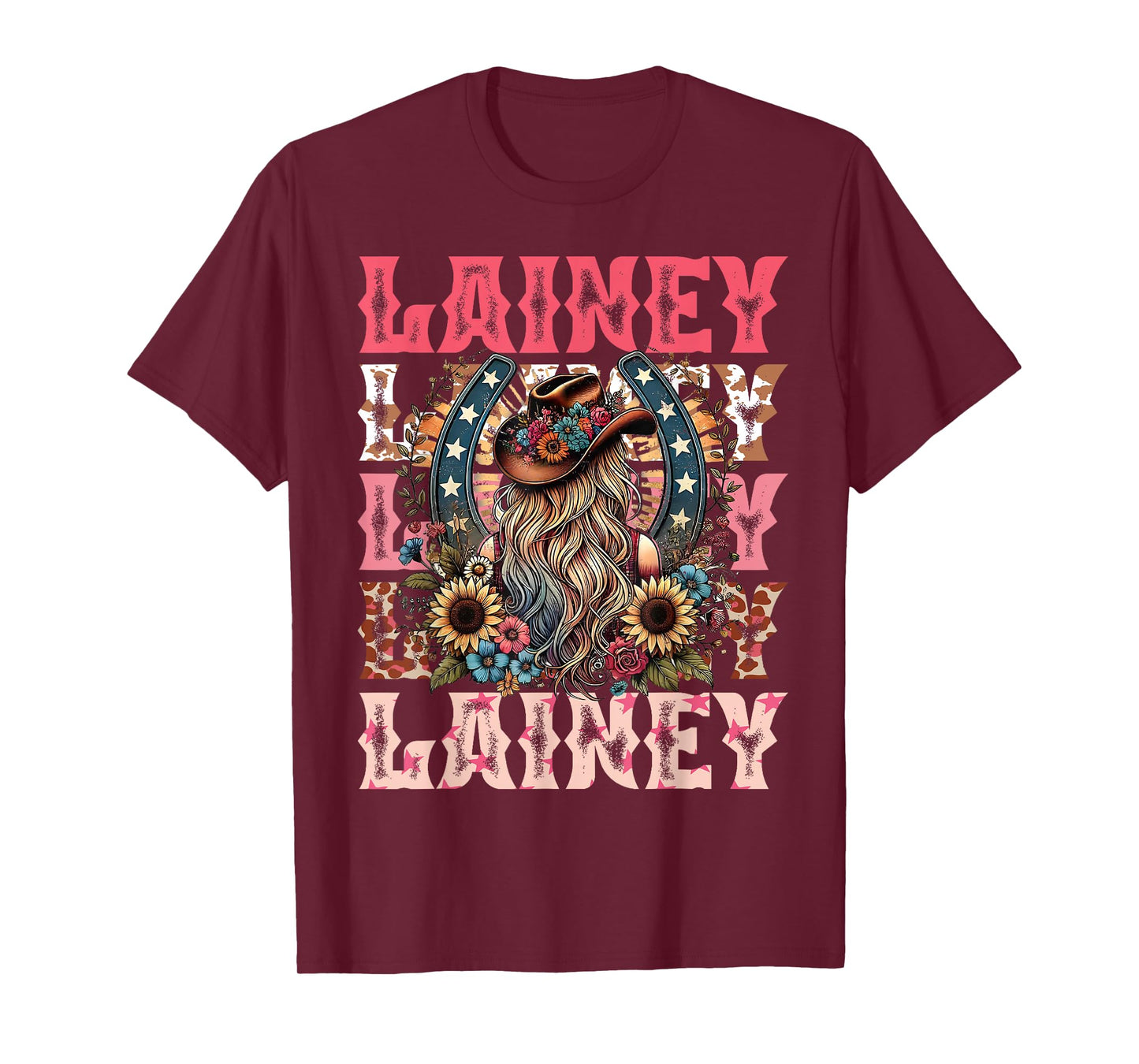 Lainey Name Girl Personalized Name Cowgirl T-Shirt