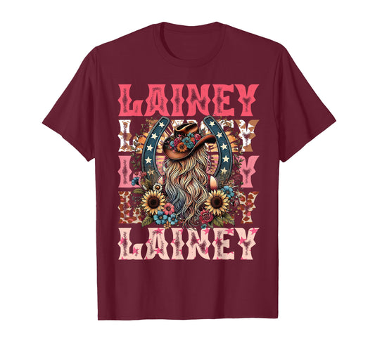 Lainey Name Girl Personalized Name Cowgirl T-Shirt