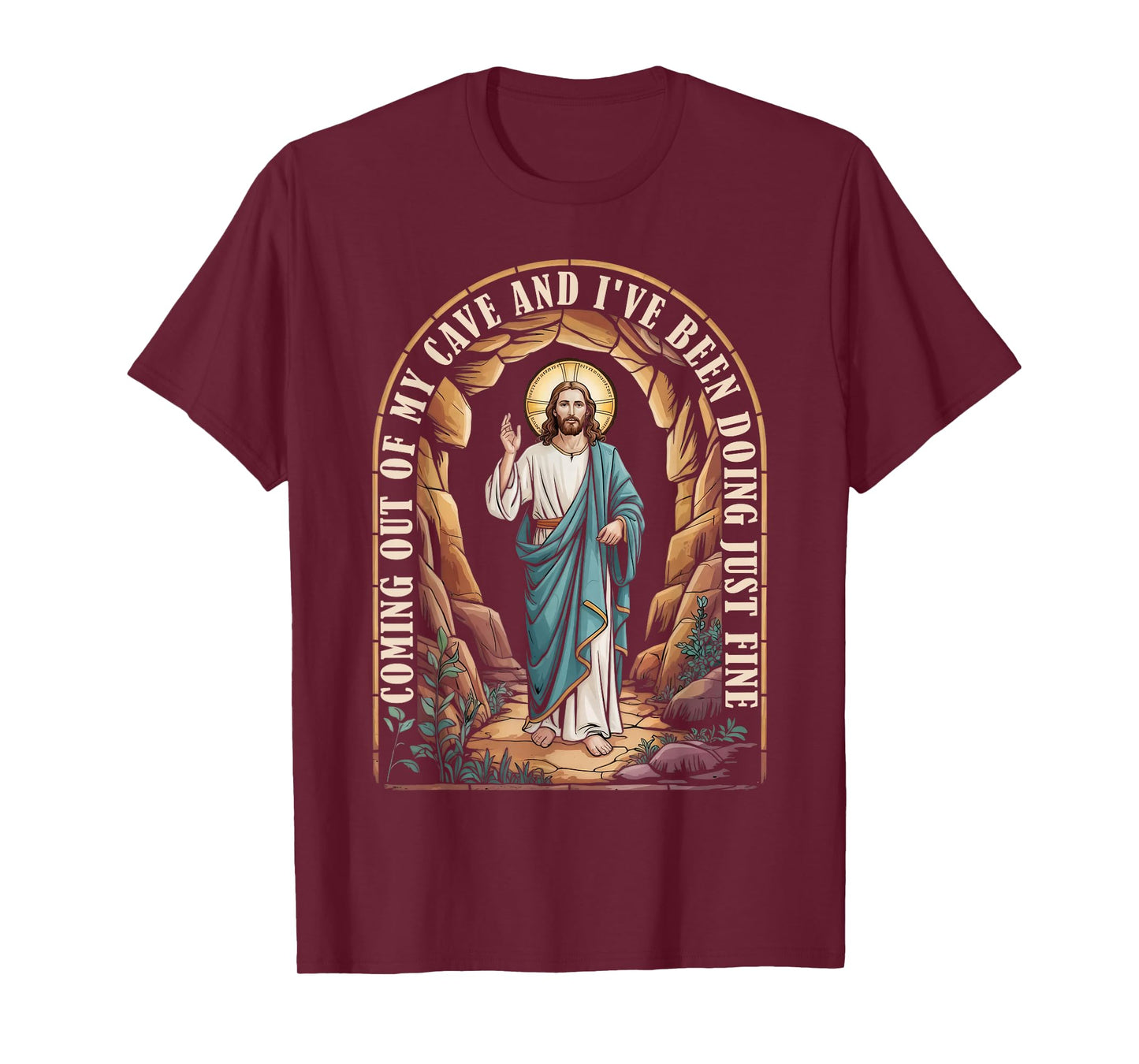 Easter Coming Out My Cave Jesus Resurrection Funny Christian T-Shirt