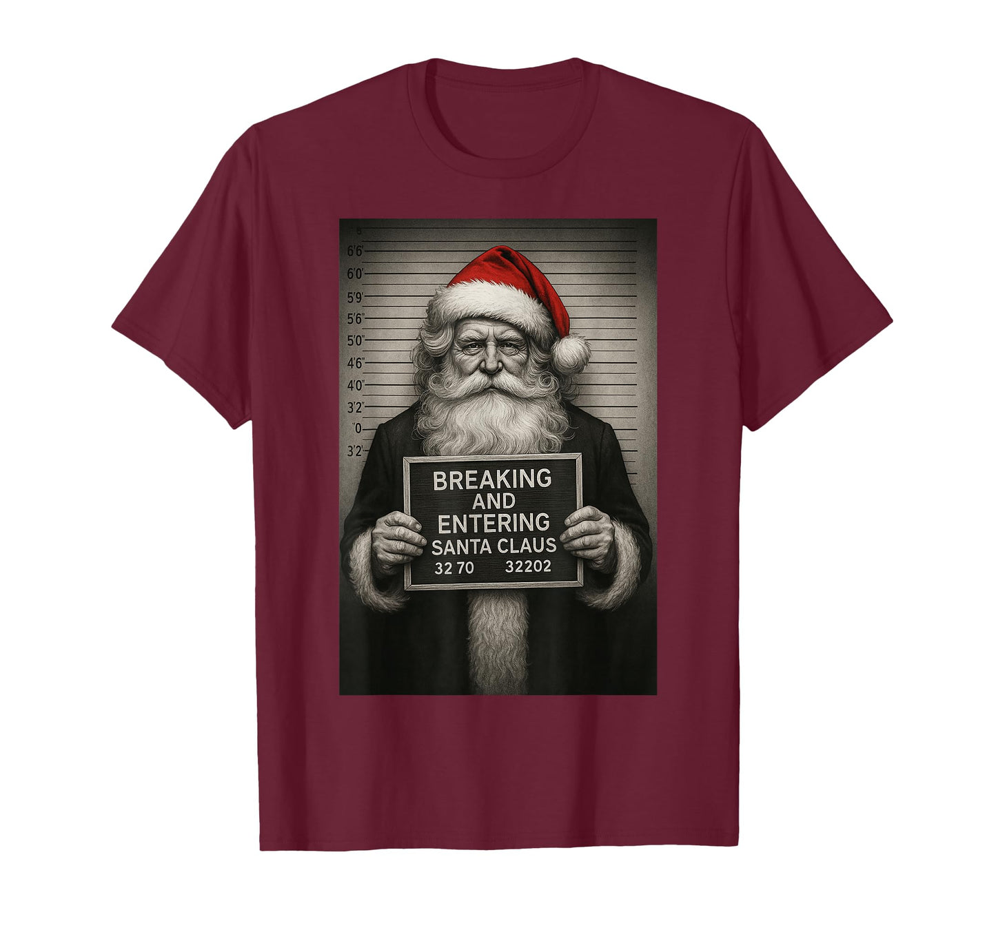 Funny Santa Christmas – Santa Claus Mugshot T-Shirt