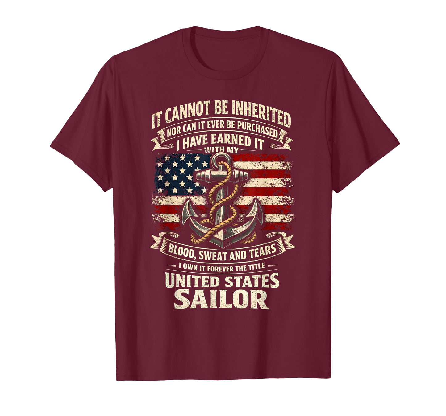 Own Forever The Title U.S Sailor Military Veteran Flag USA T-Shirt