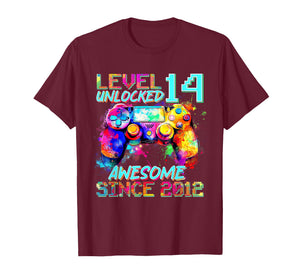 Level 14 Unlocked Awesome 2012 14th Birthday Boy Video Gamer T-Shirt