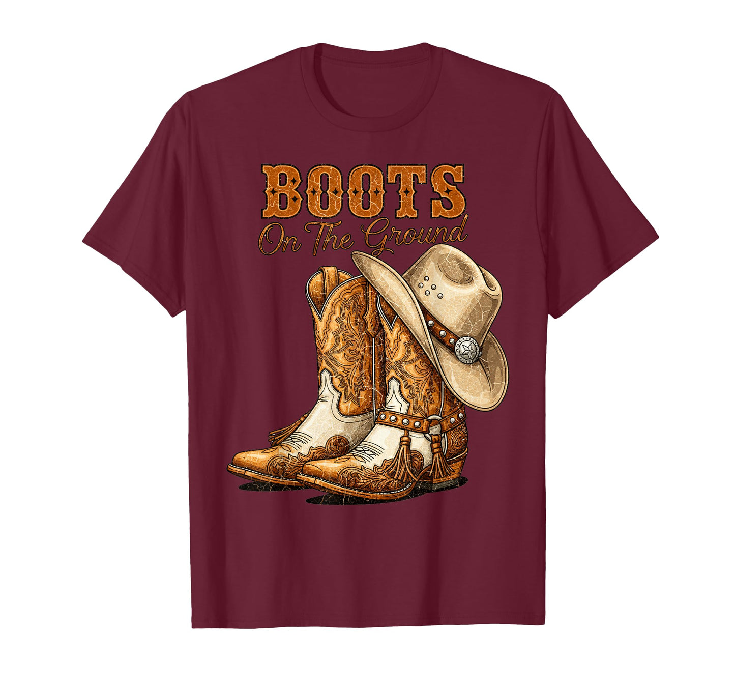 Boots On The Ground Rodeo Western Country Cowboy Boots T-Shirt