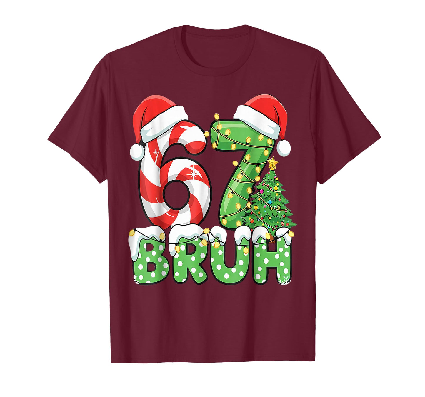 Six Seven 67 Funny Santa Bruh Christmas Meme T-Shirt
