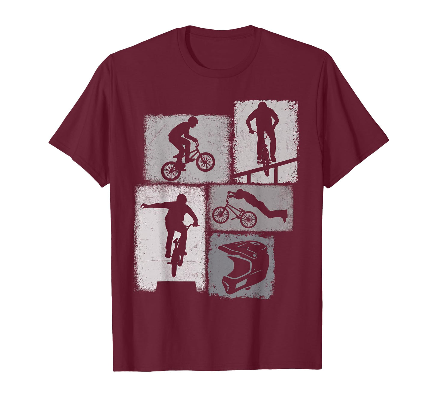 BMX Bike Collage Men Rider Kids Cyclist Biker Youth Boys T-Shirt