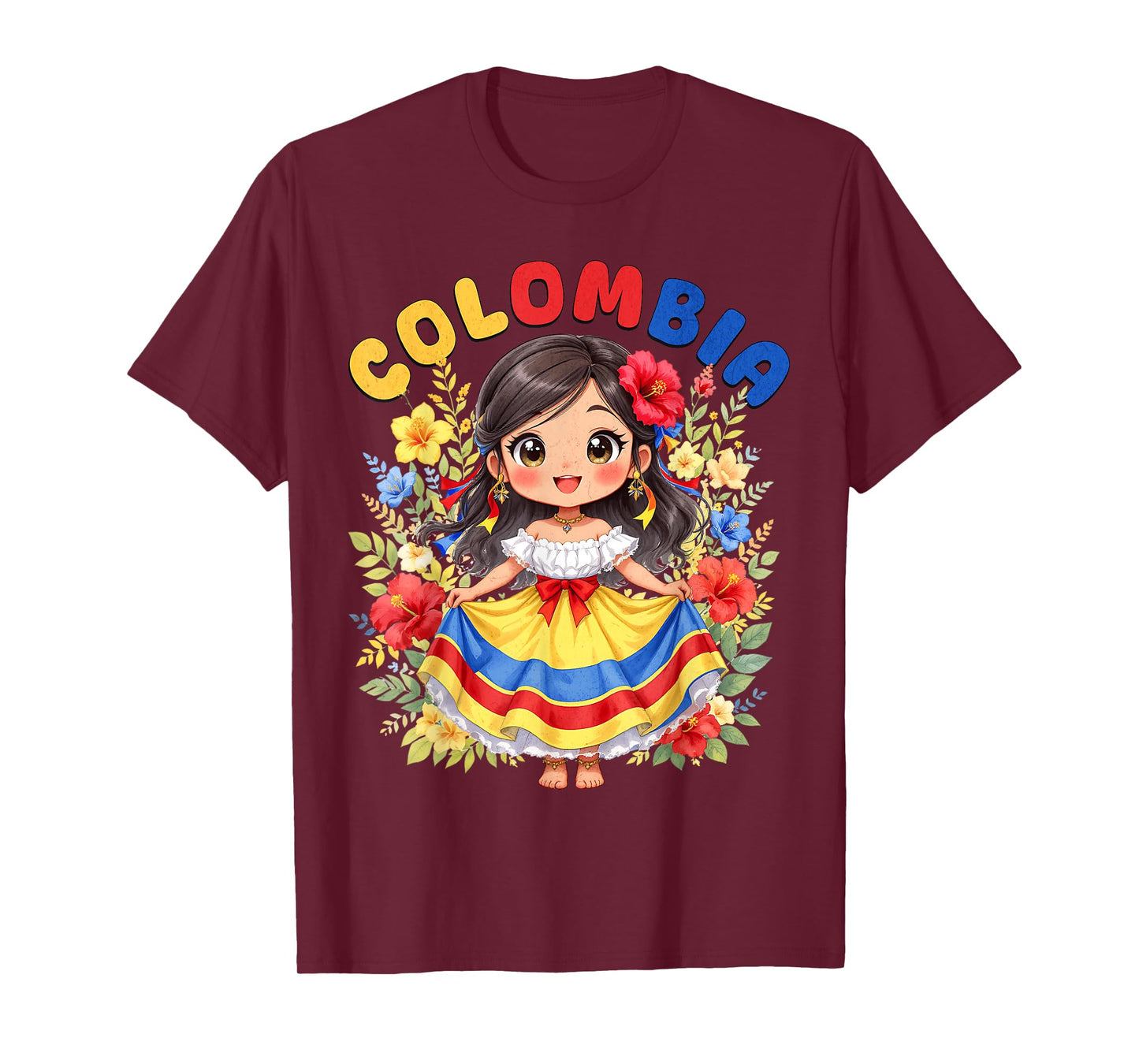 Colombian Girl Traditional Dress Culture Pride for Girls T-Shirt