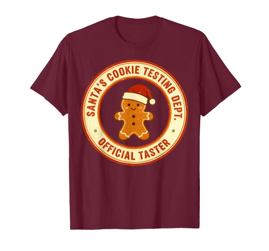Santa Cookie Testing Department Holiday Baking Fun Christmas T-Shirt
