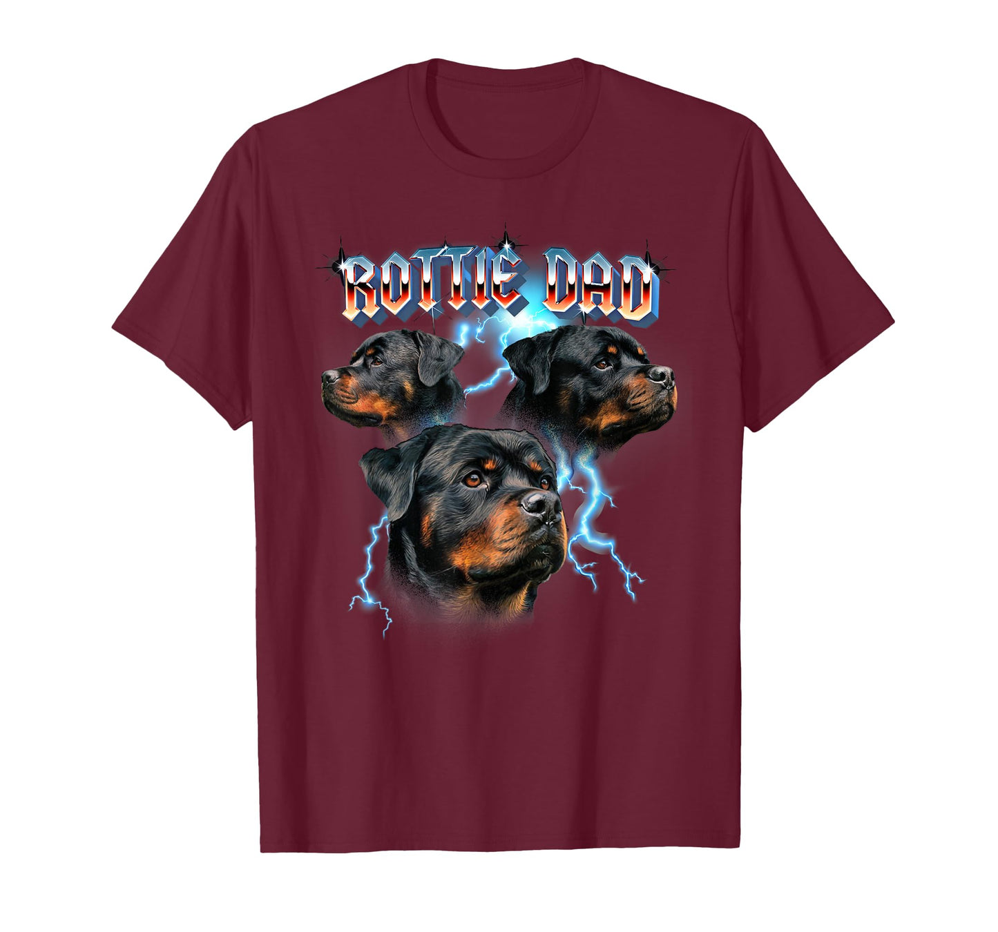 Mens Retro Vintage Black Heavy Metal Band Rottweiler Lover T-Shirt