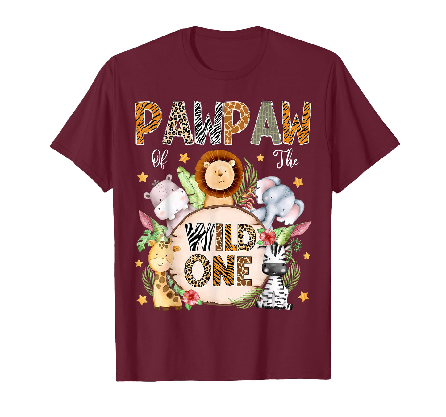 Pawpaw of The Wild One 1St Birthday Kids Safari Jungle T-Shirt