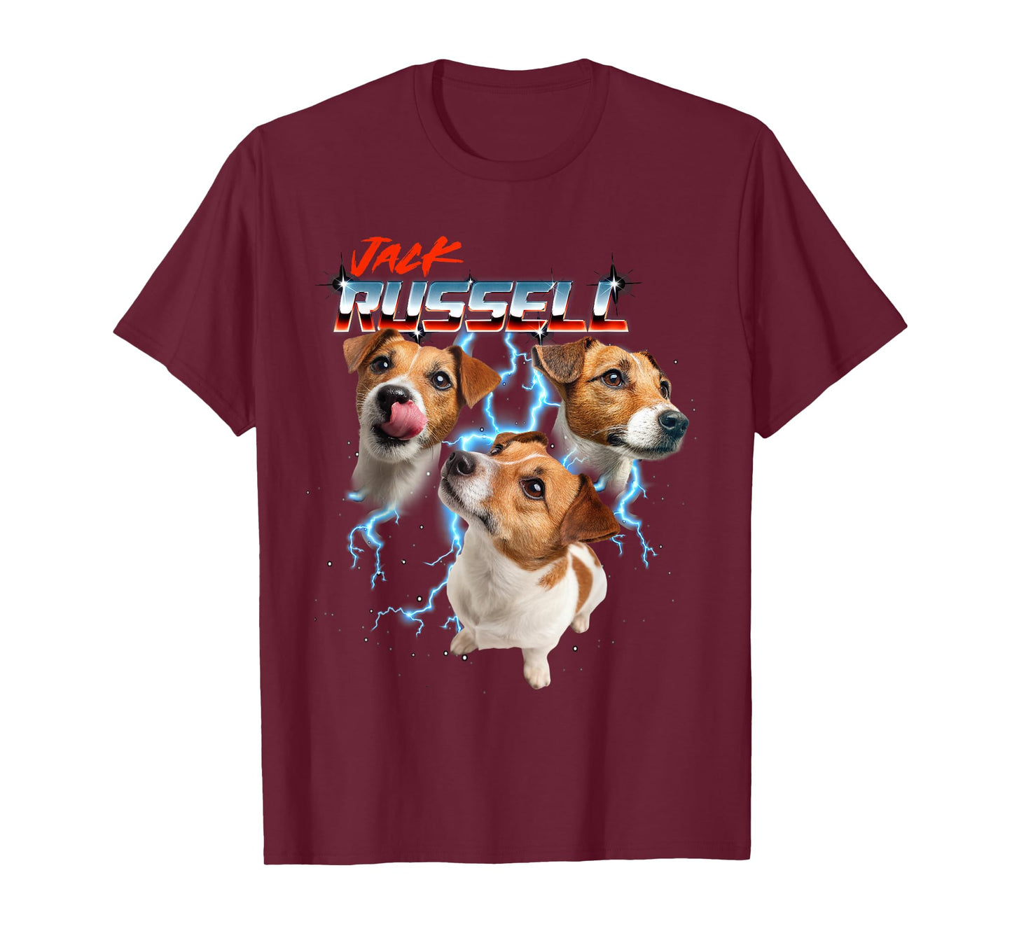 80s 90s JRT Dog Lover Heavy Metal Rock Jack Russell Terrier T-Shirt