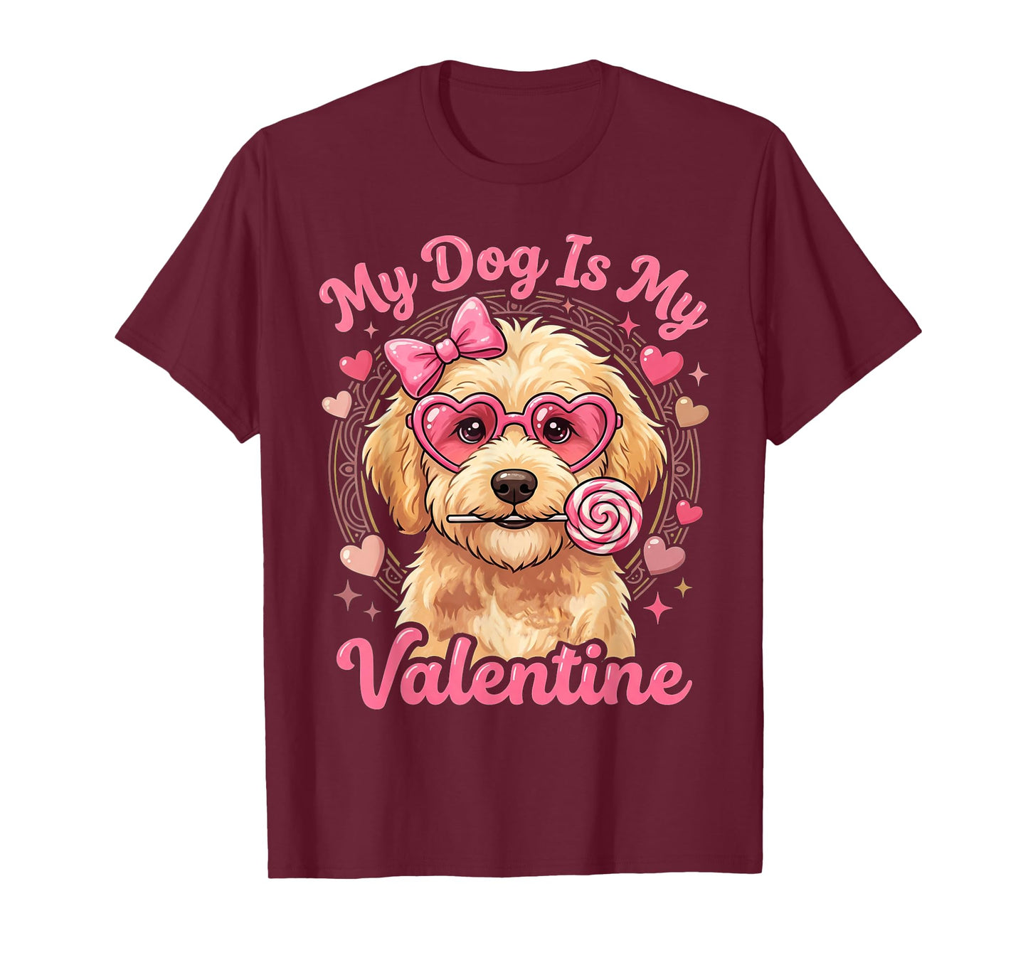 My Dog is My Valentine Goldendoodle Heart Golden Doodle Love T-Shirt
