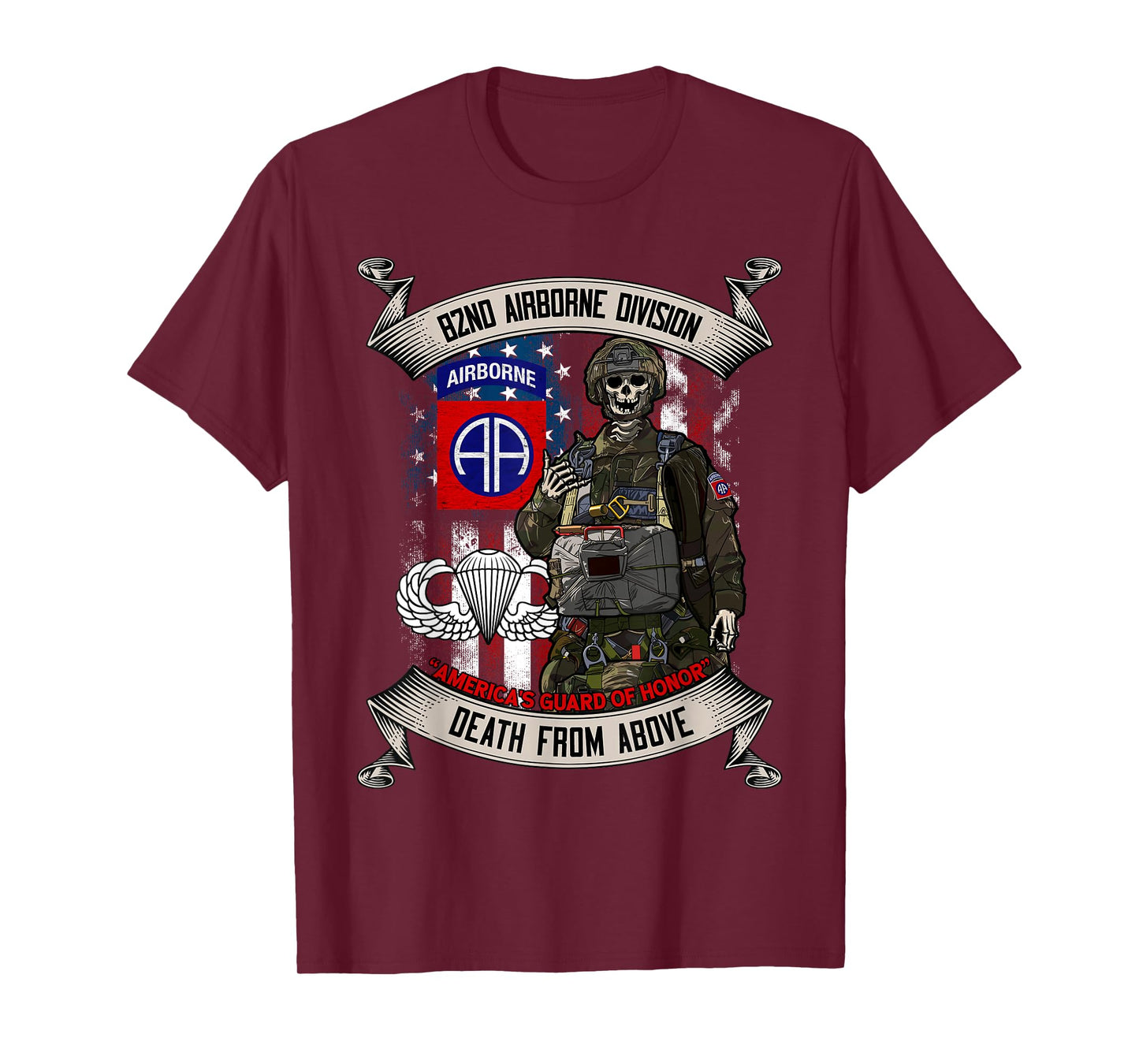 82nd Airborne Division Paratrooper Fort Bragg Jump Wings T-Shirt