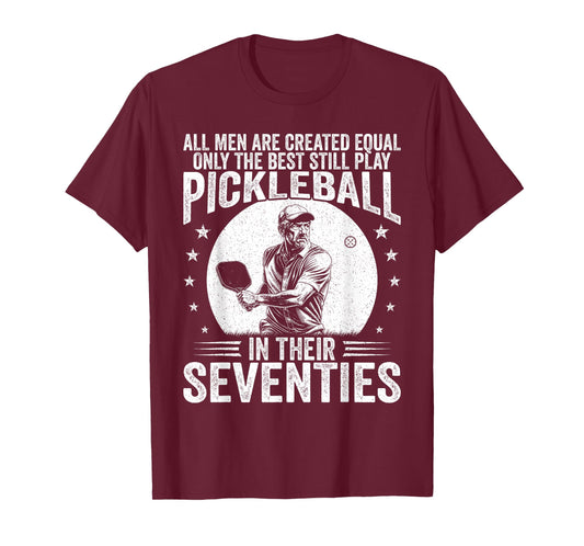 Best Men Play Pickle Ball in Seventies Funny Pickleball T-Shirt