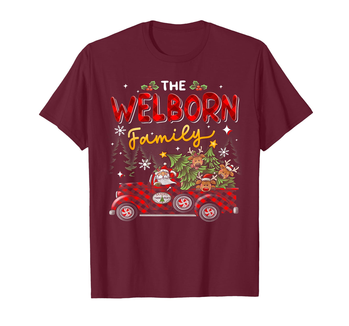 The Welborn Family Christmas Matching Pajamas Group Gift T-Shirt