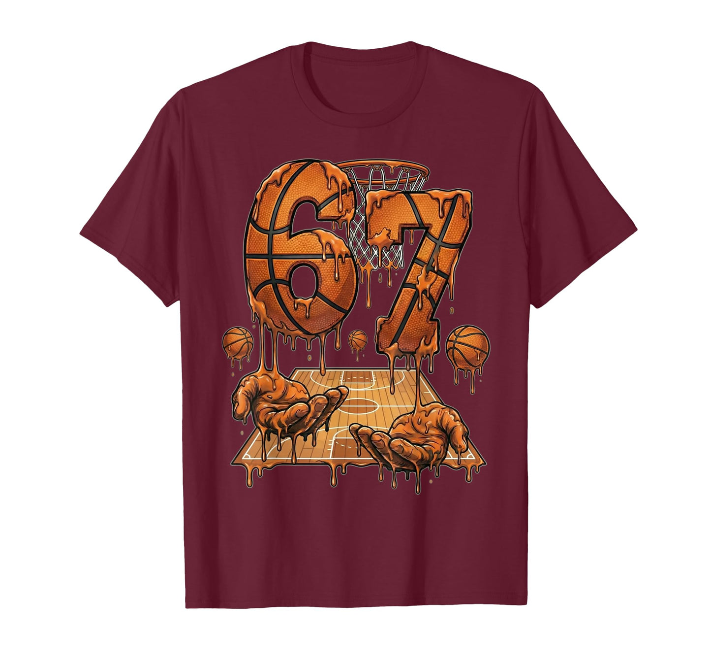Funny 67 Basketball Six Seven Basketball 6 7 Kids Boys Girls T-Shirt