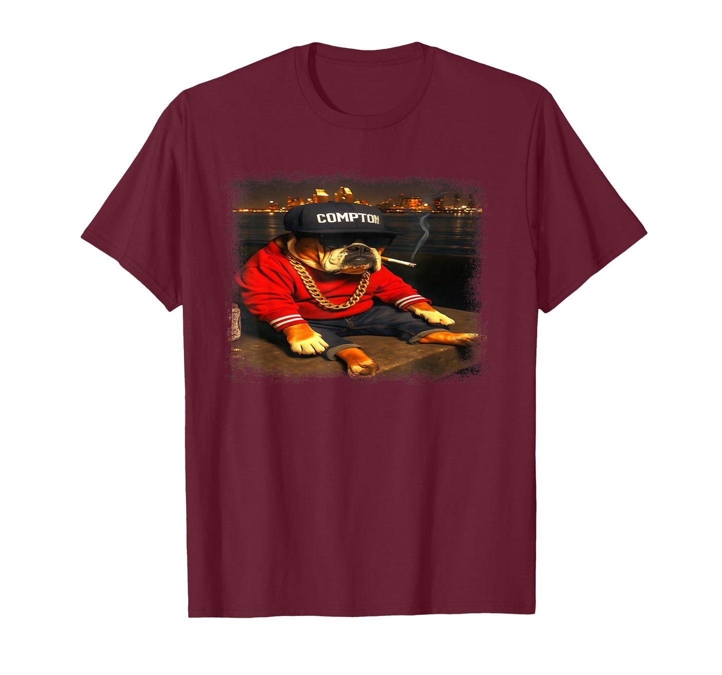 Funny Smoking Dog Cigarette gen z Meme Lover Men Women T-Shirt