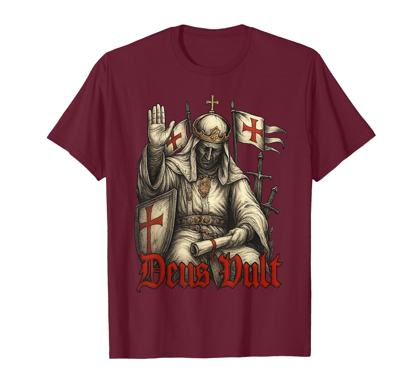 Deus Vult - King Baldwin IV of Jerusalem - Crusaders T-Shirt