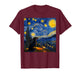 Funny Dachshund Graphic Van Gogh Style Starry Night T-Shirt