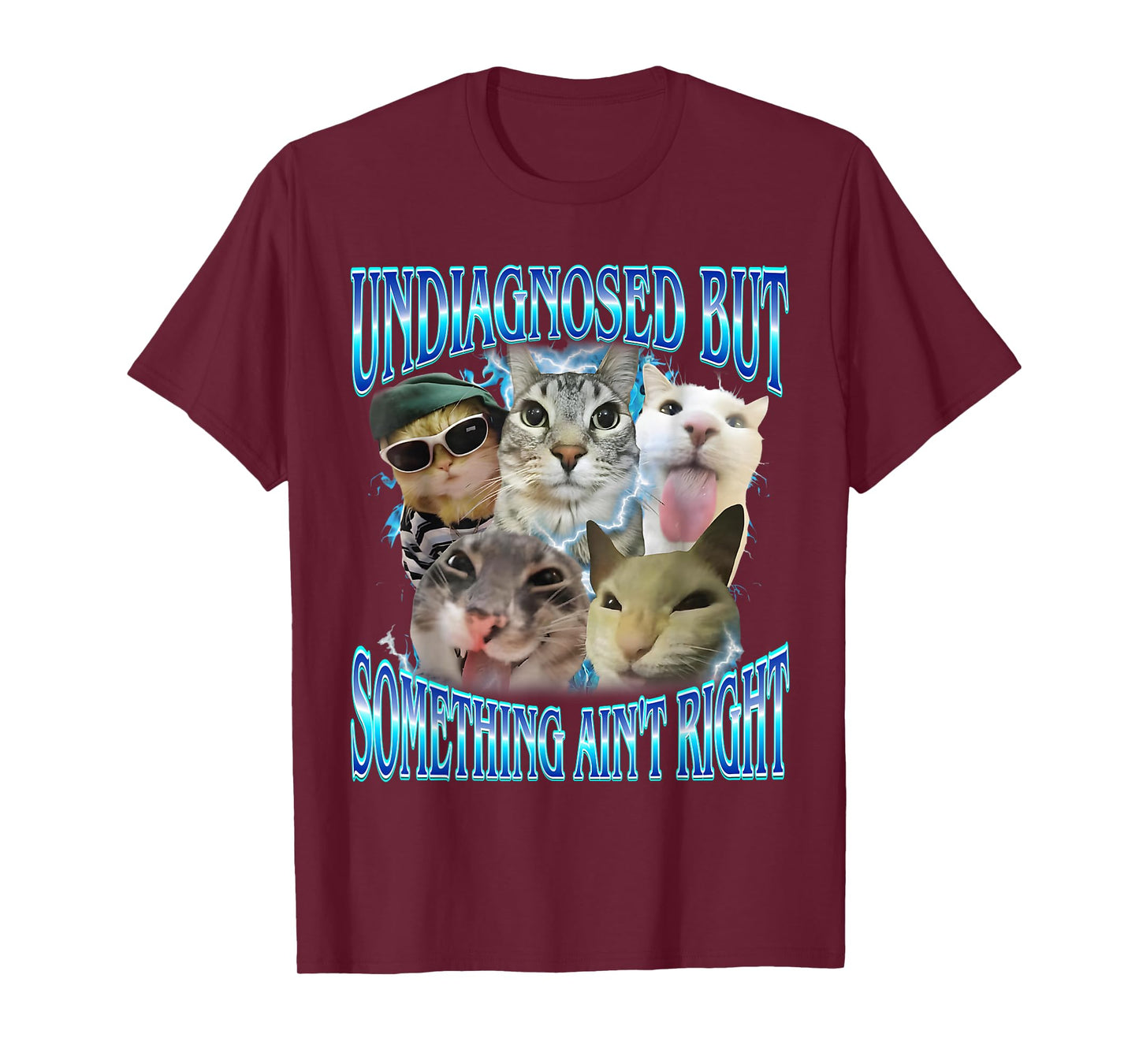 Undiagnosed But Something Ain't Right Funny Cat Meme Stupid T-Shirt