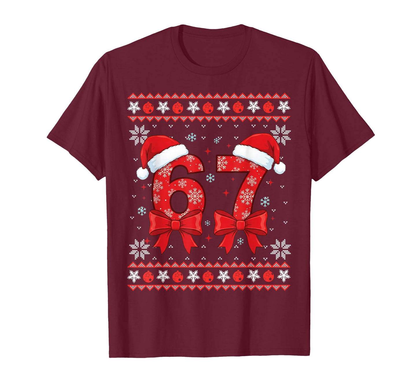 Six Seven Christmas 6 7 Ugly Christmas Sweater Boys Men Kids T-Shirt
