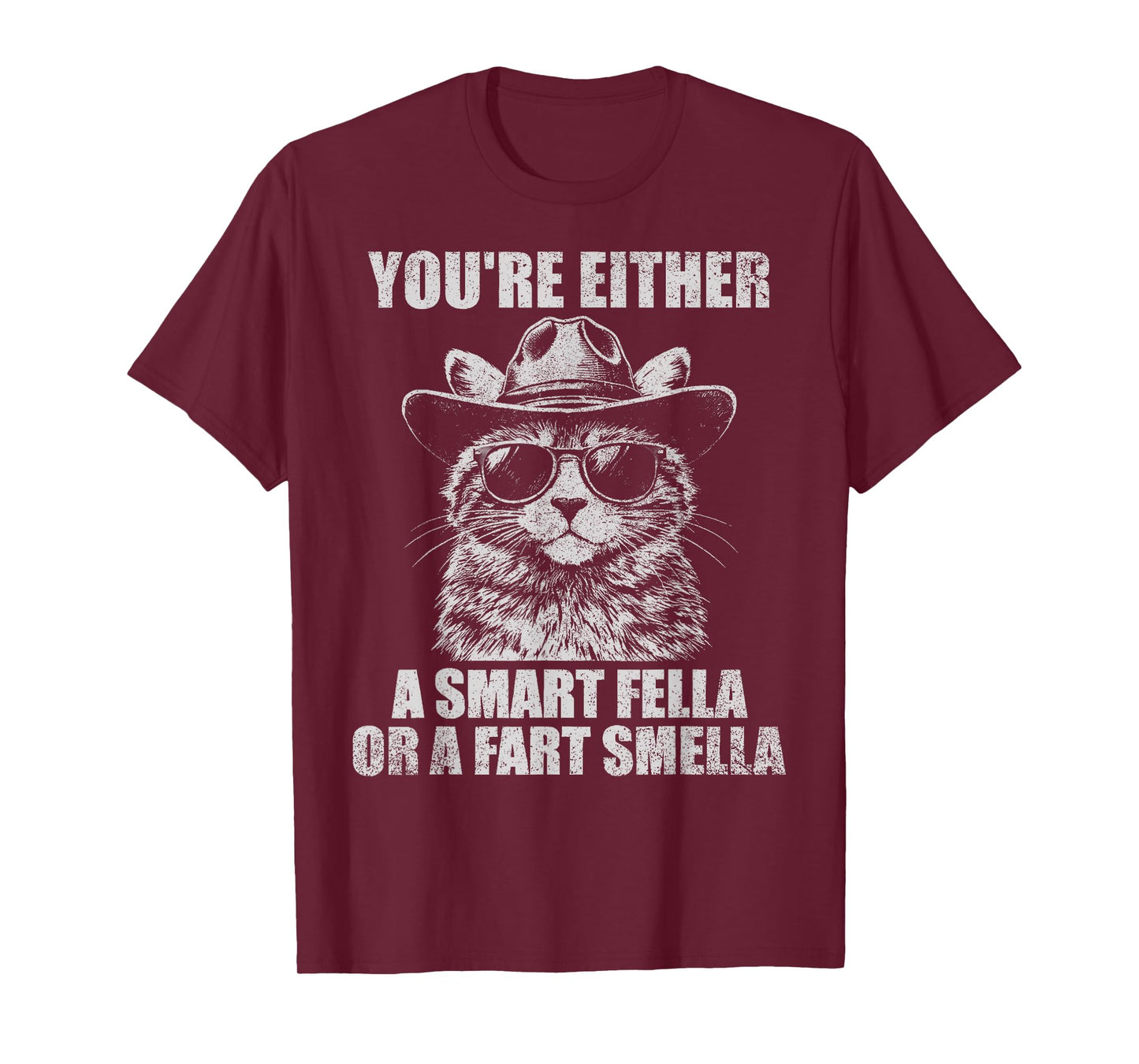 You're Either A Smart Fella Or A Fart Smella Vintage Cat T-Shirt