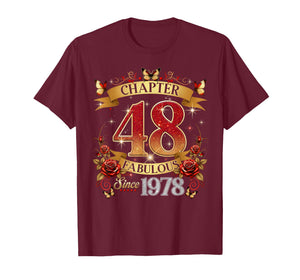 Chapter 48 Fabulous Since 1978 48th Birthday Women Girls T-Shirt