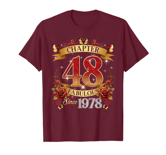 Chapter 48 Fabulous Since 1978 48th Birthday Women Girls T-Shirt