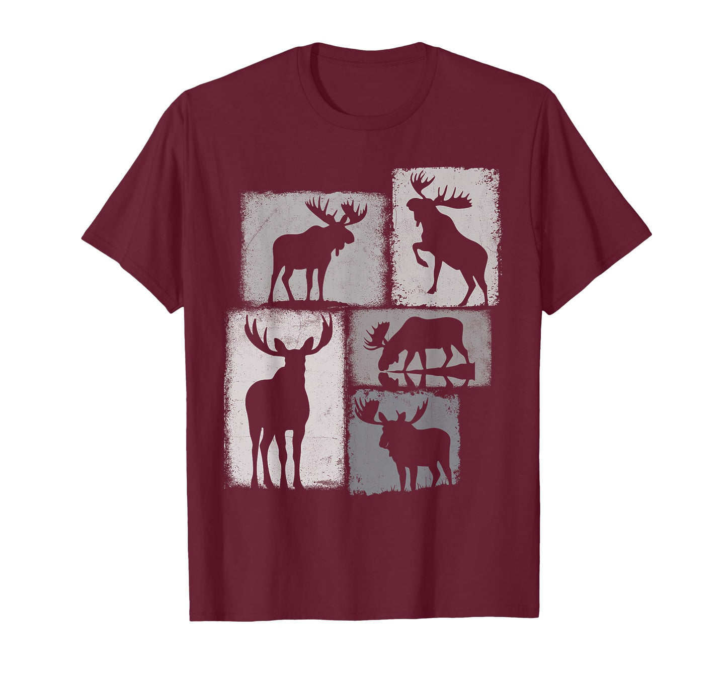 Moose Vintage Collage Wildlife Lover T-Shirt